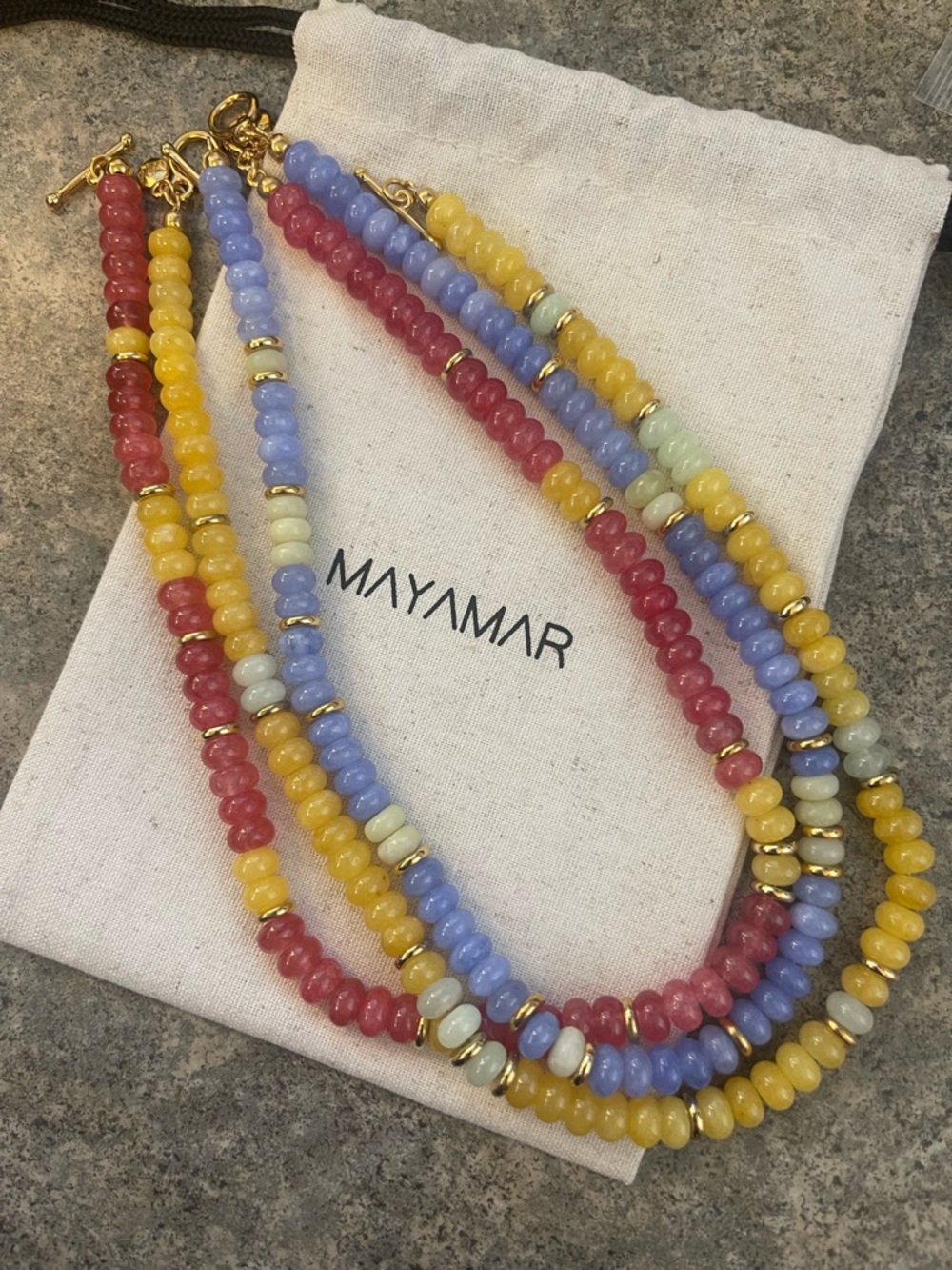 Curated Set of 3 Necklaces made from quartz with 24k gold accents
